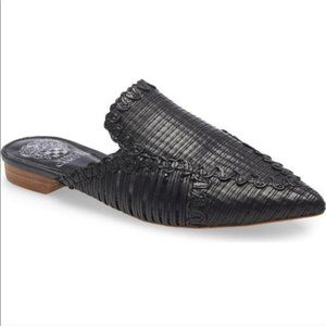 Vince Camuto Black Weave Manindie Pointed Toe Mule